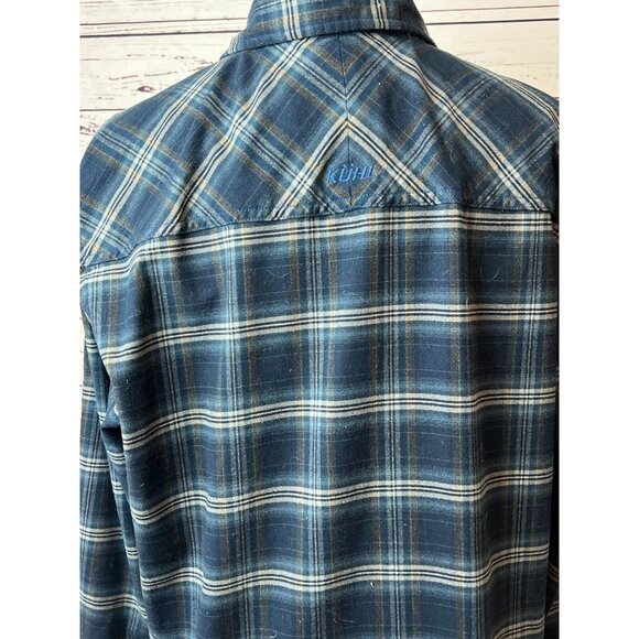 Kuhl flannel shirt size Large Mens Plaid Pearl Snap Western Western Flap Pockets - Picture 11 of 12